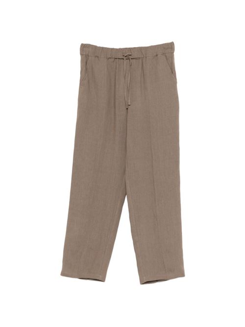 Pantalone donna Emme Marella infilato in lino tortora EMME Marella | SAUNA005